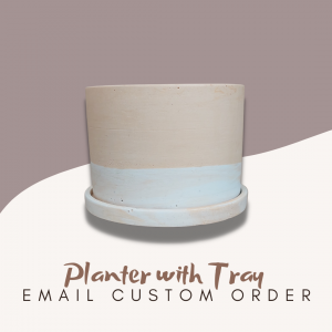 Planter with tray white | Pink?